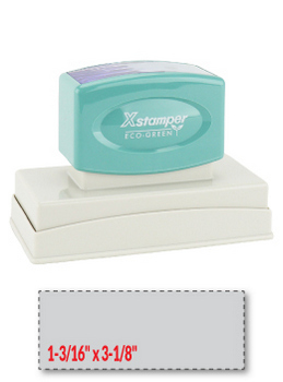 The N24 Pre-Inked Xstamper  is a large-sized stamp, comes with thousands of initial impressions, and is re-inkable.