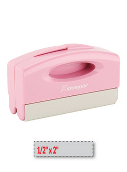 The N40 Pink Pre-Inked Pocket Xstamper  is a small-sized compact stamp, comes with thousands of initial impressions, and is re-inkable.